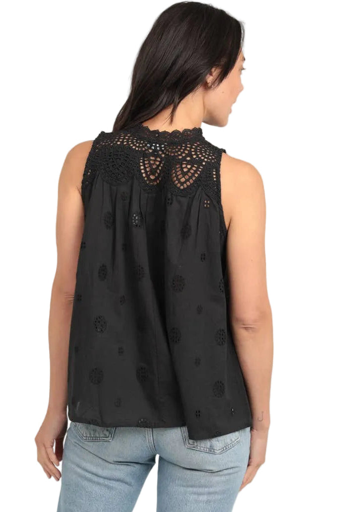Lace Tank Top - Black