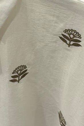 Embroidered Floral Blouse - Ivory