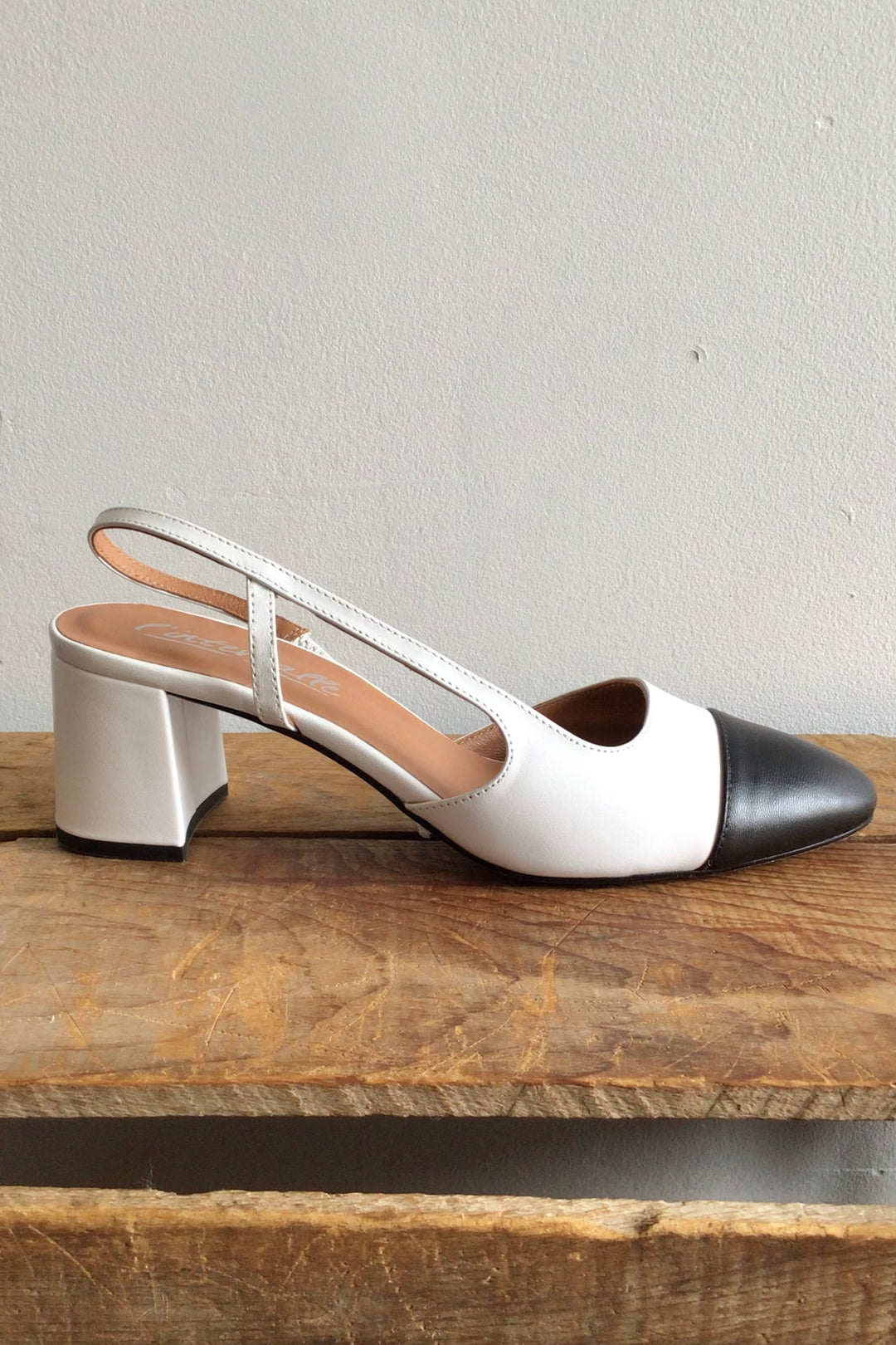 Black Toe White Heels - Size 38