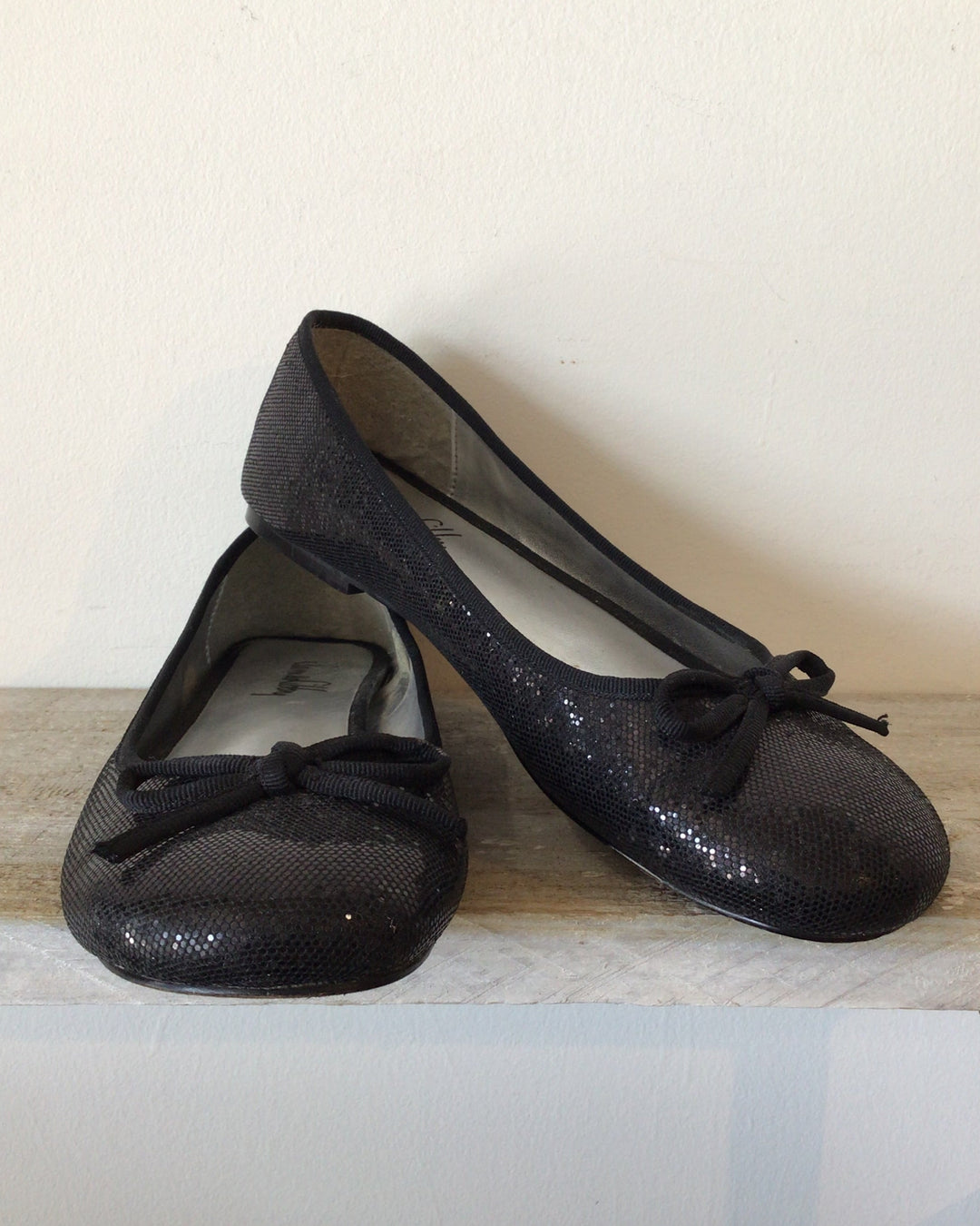 Black Sparkle Flats - Size 8.5