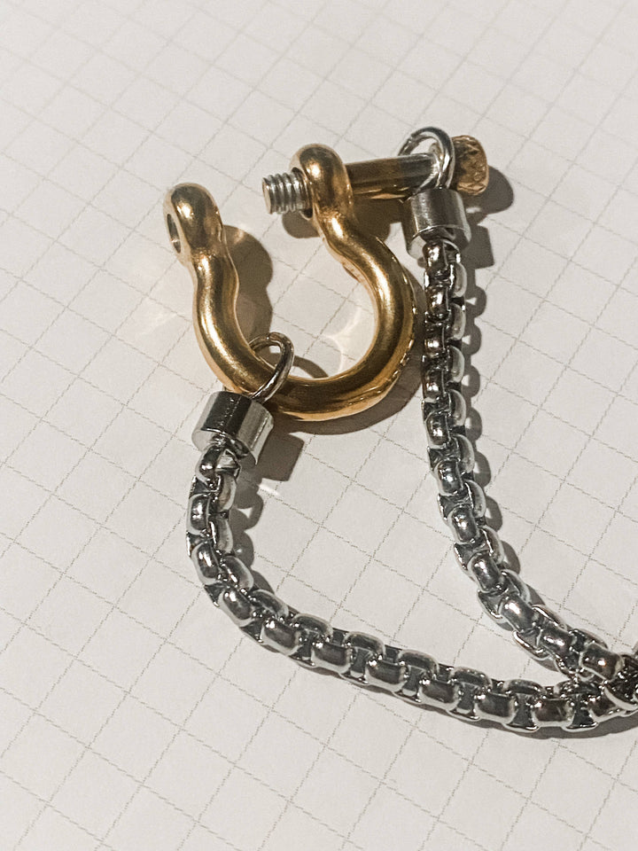 Carabiner Horse Bit Necklace: Two Tone