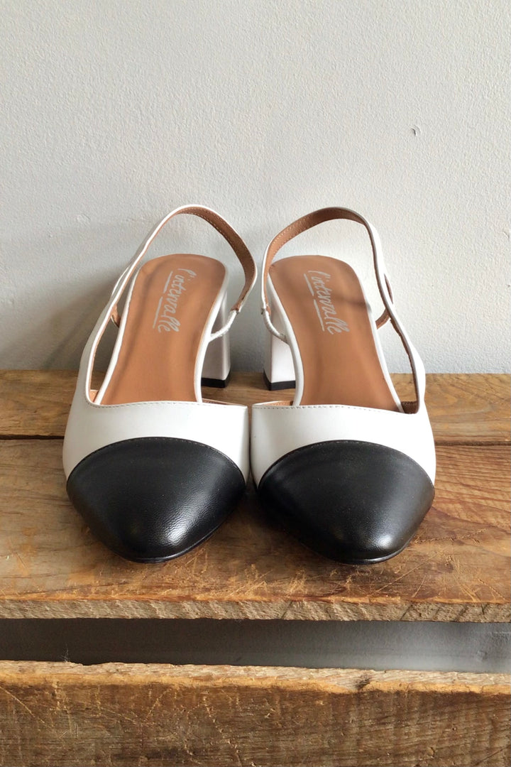 Black Toe White Heels - Size 38