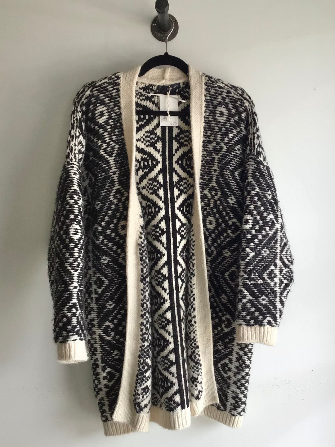 Black &amp; White Oversized Knit MNG Cardigan - Size S