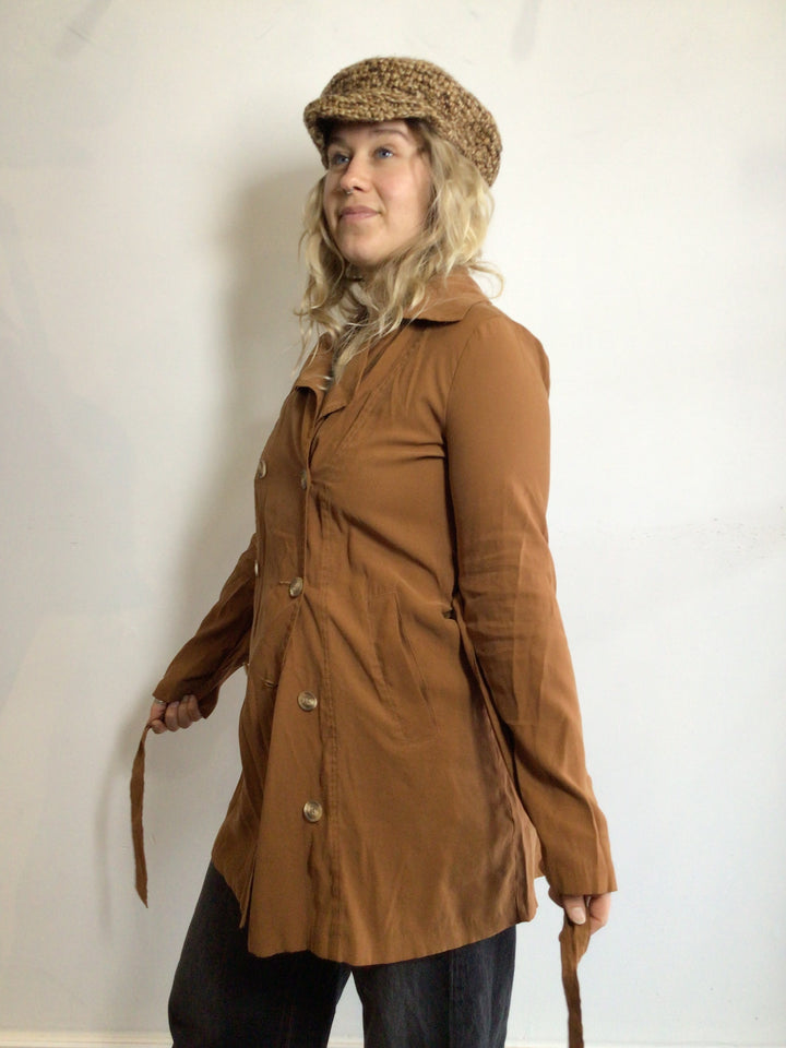 Rustic Trench Coat Blouse