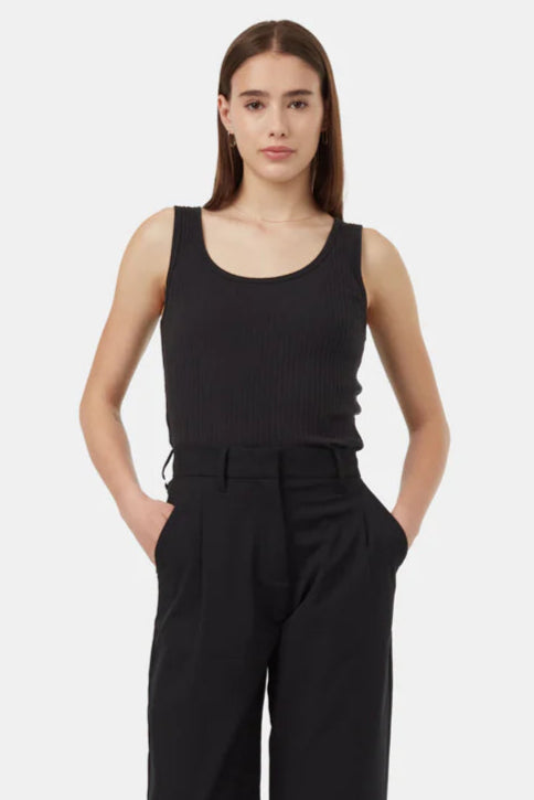 Ribbed Tank- Black