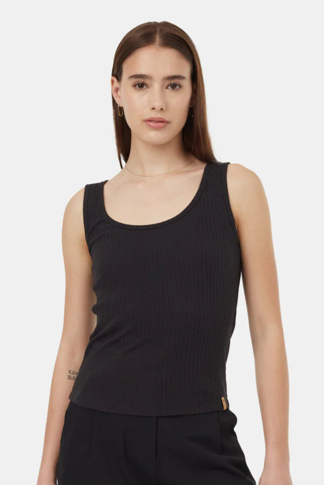 Ribbed Tank- Black