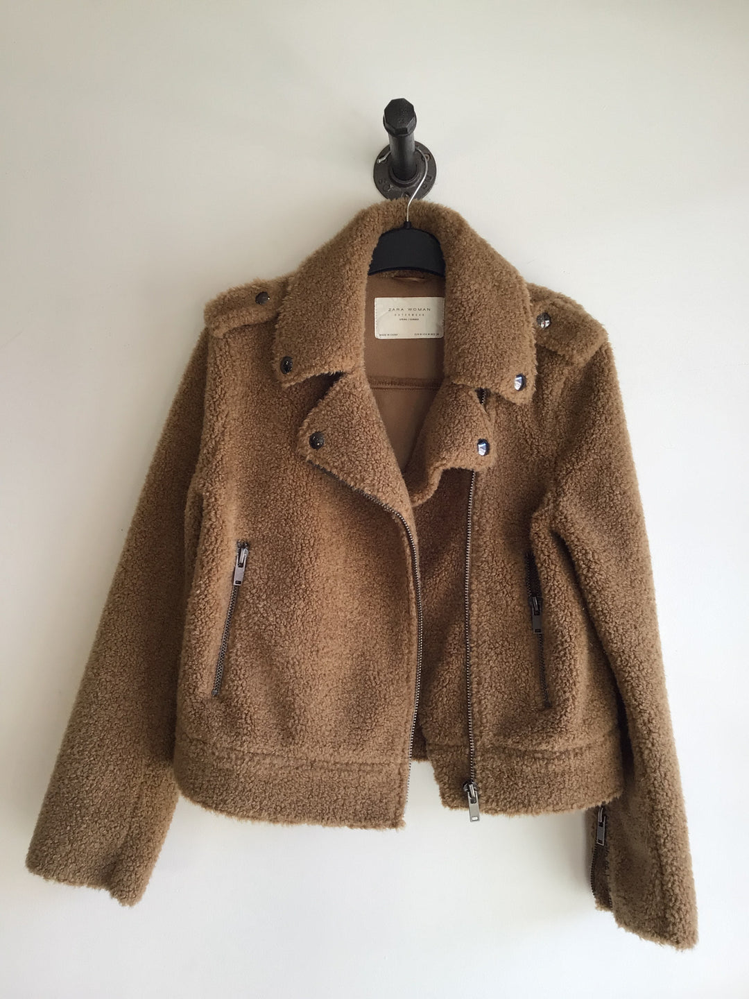 Cropped Sherpa Moto Jacket - Medium