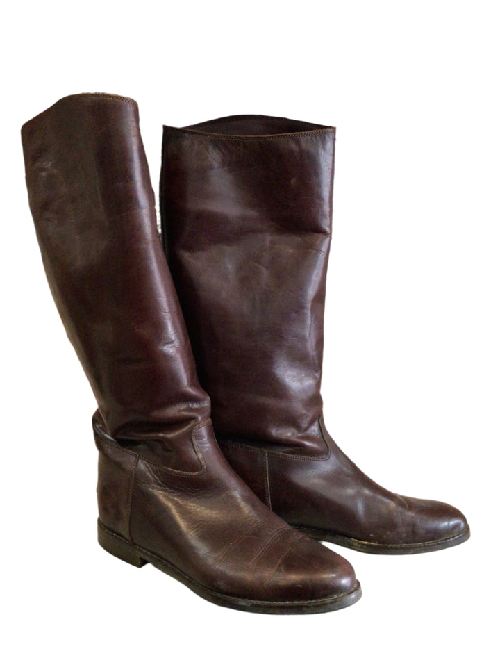 Brown Knee High Leather Boots