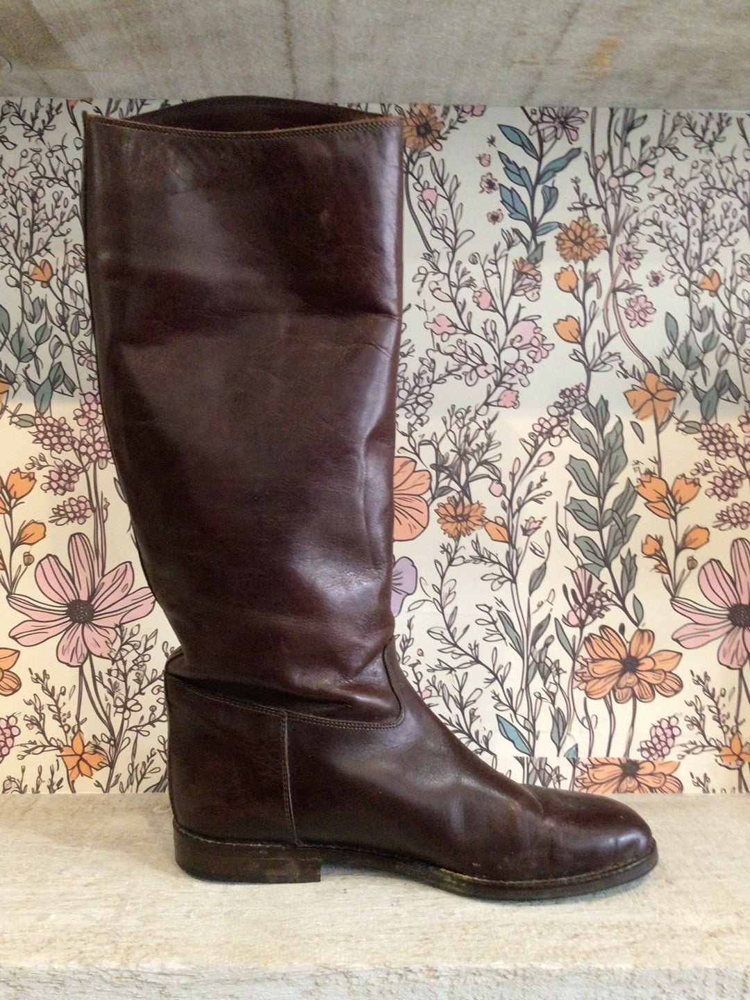 Brown Knee High Leather Boots