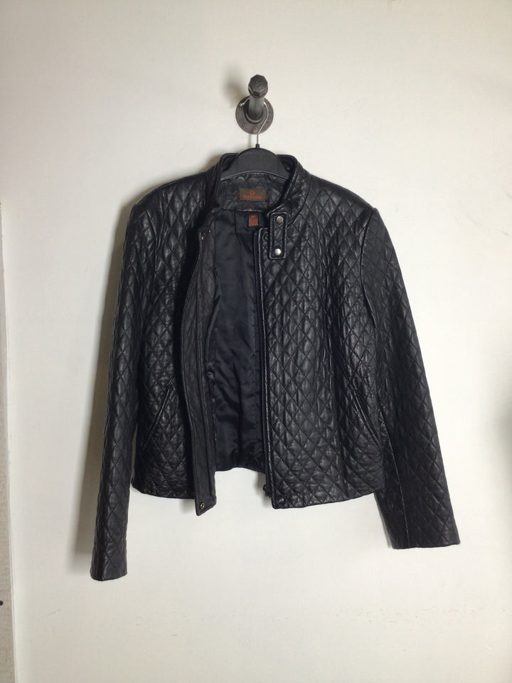 Quilted Leather Moto Jacket - Small