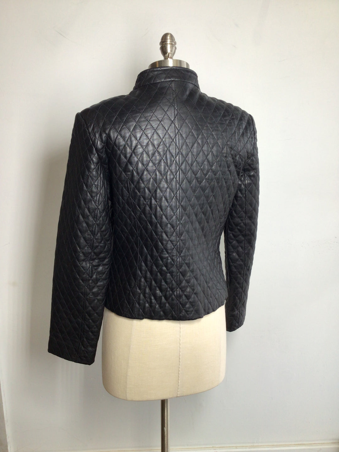 Quilted Leather Moto Jacket - Small