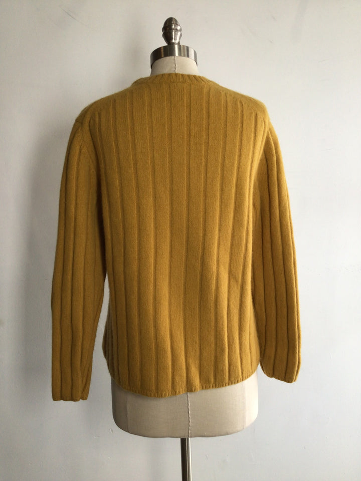 Ribbed Wool Crew Sweater - Large