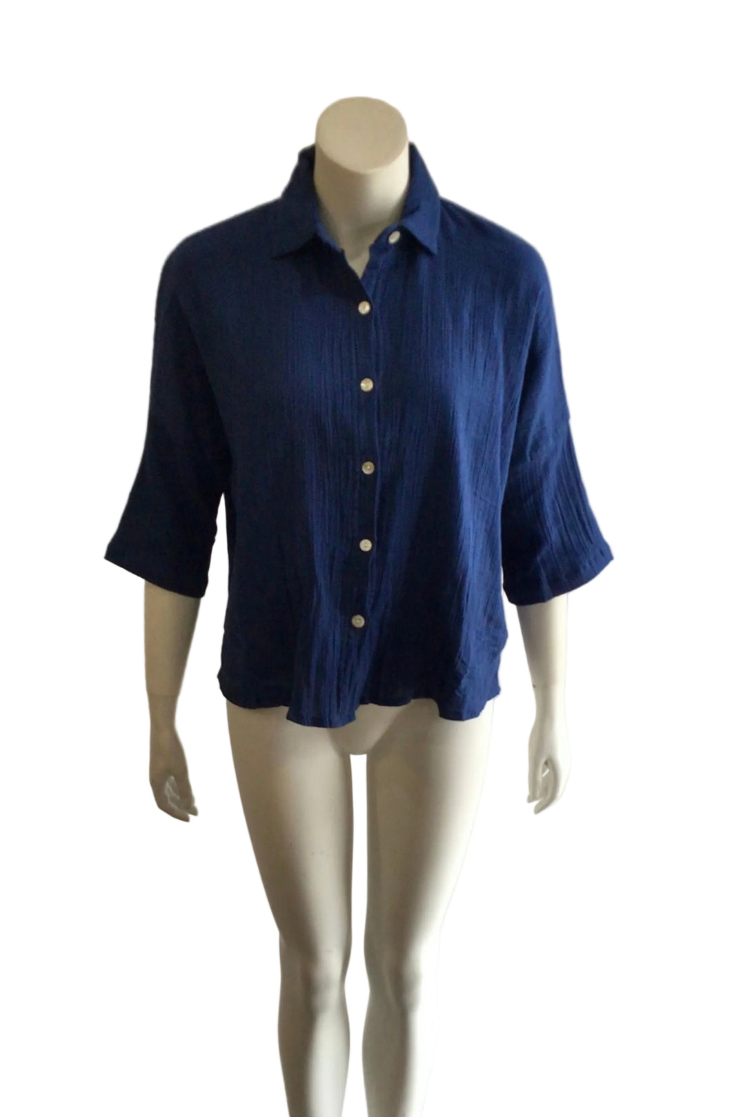Gauze Avatar Blouse- Marine
