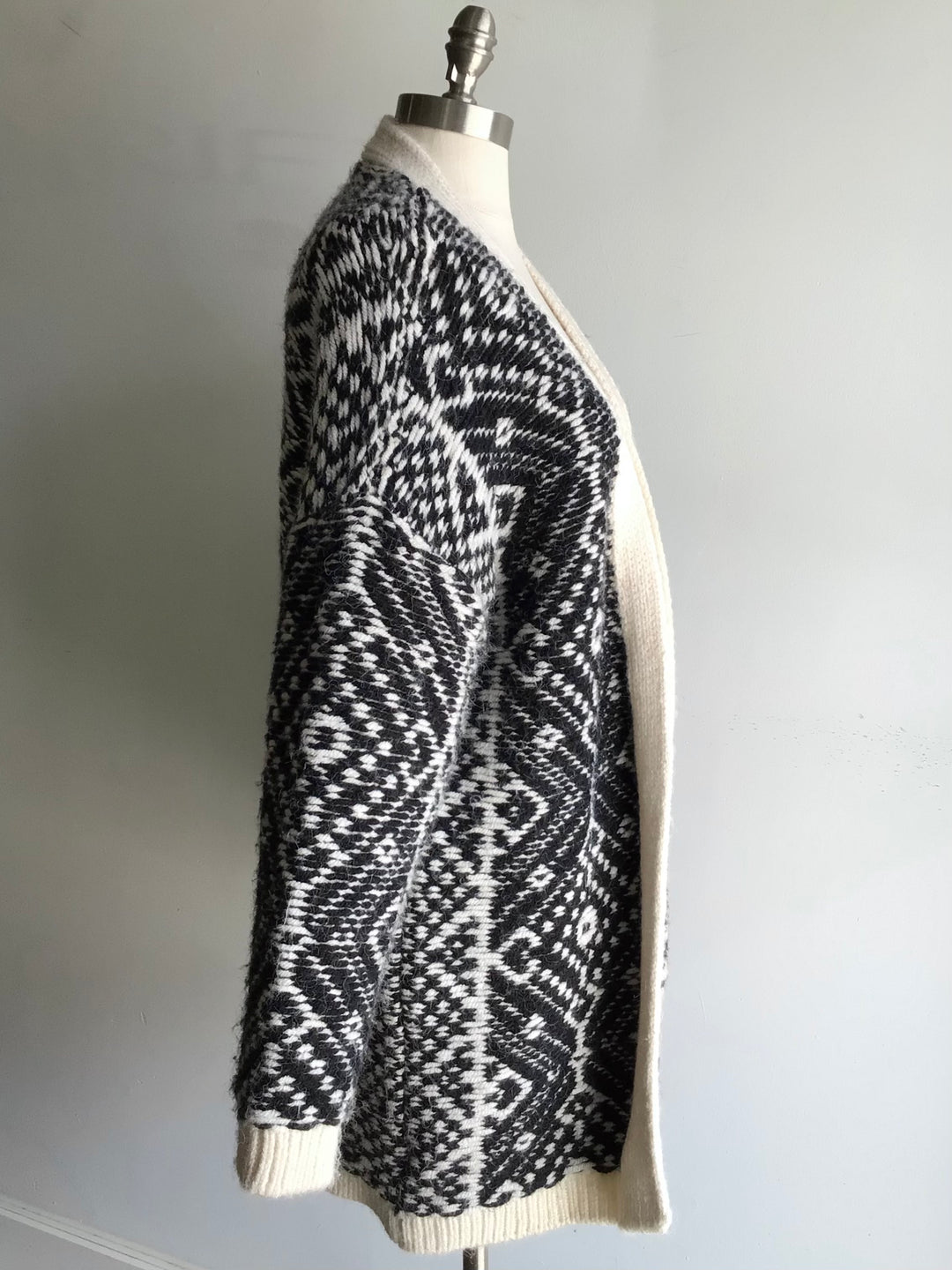 Black &amp; White Oversized Knit MNG Cardigan - Size S