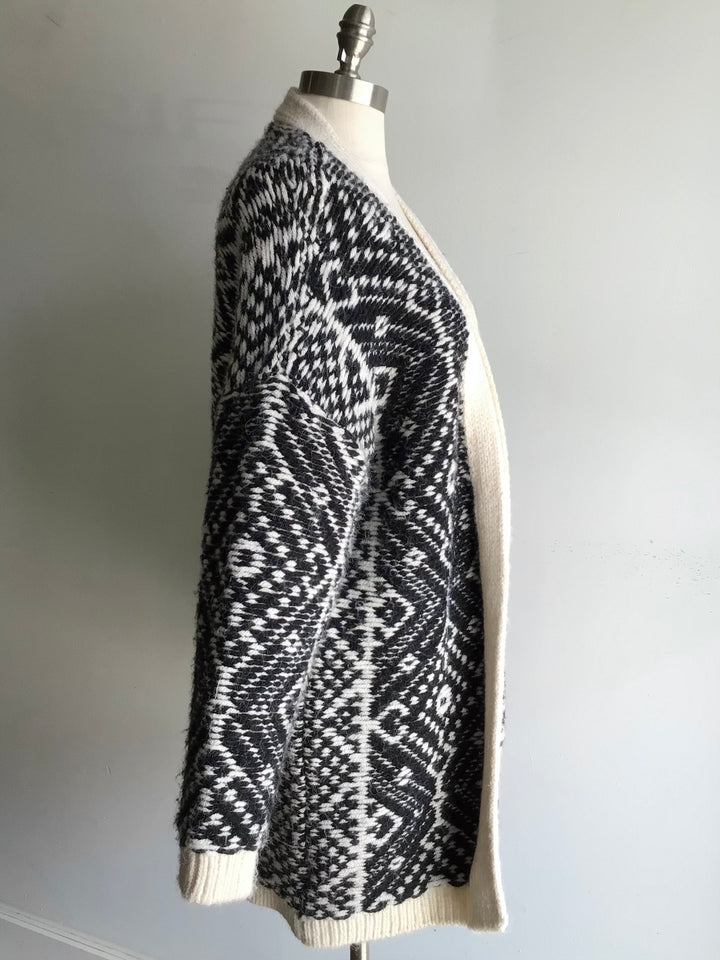 Black &amp; White Oversized Knit MNG Cardigan - Size S