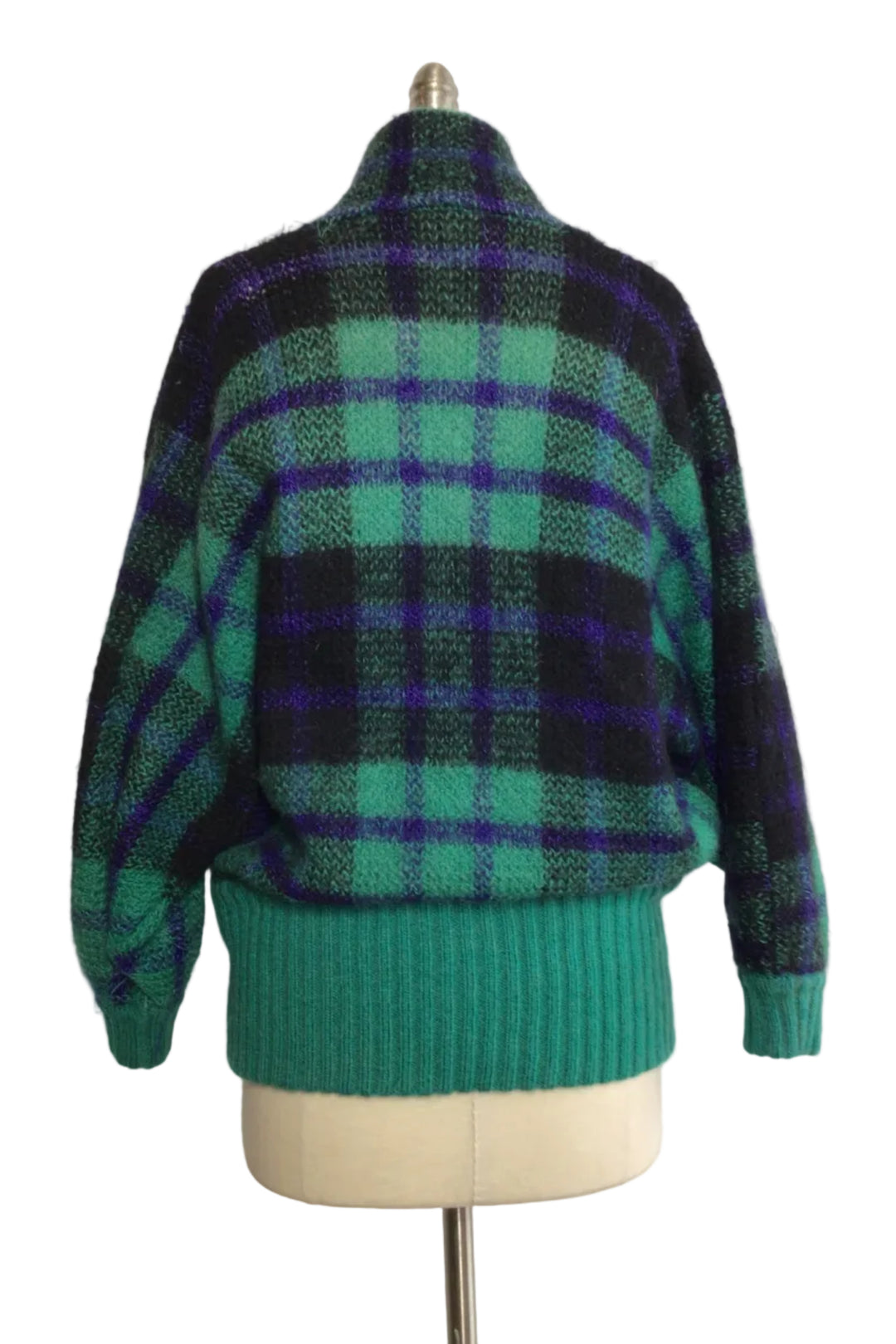 Plaid Knit Cardigan- Large