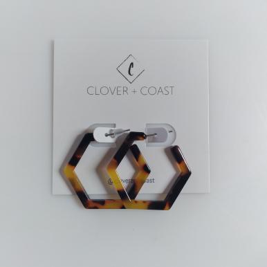 Hexagon Hoop: Amber Tortoiseshell