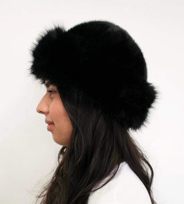 Faux Fur Hat - Black