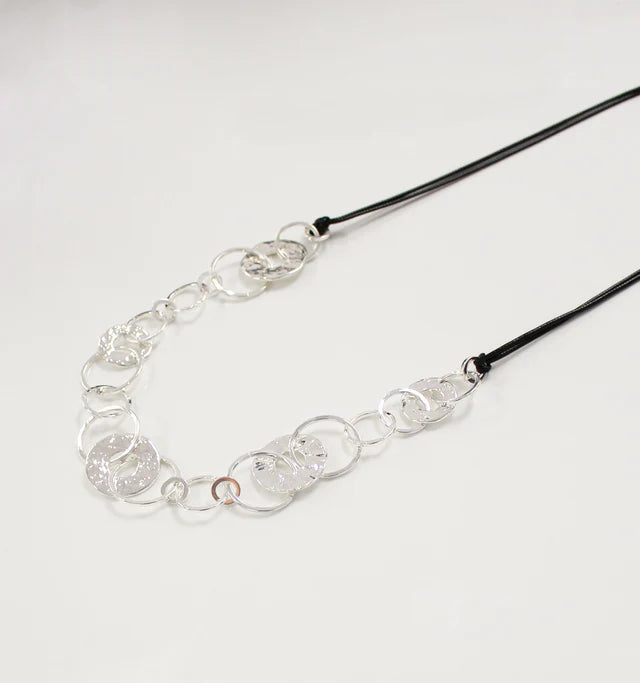 Silver Circle Link Necklace