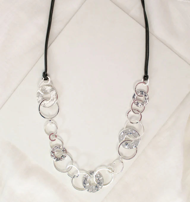 Silver Circle Link Necklace