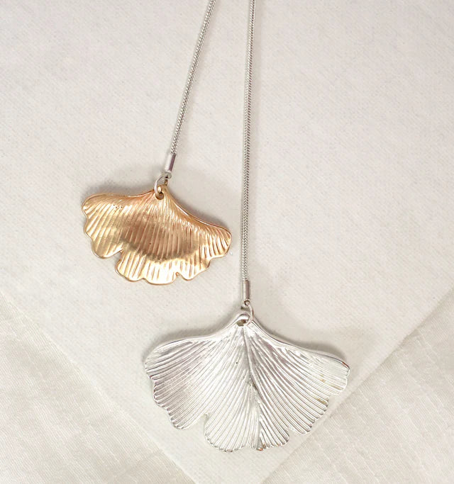 Two Tone Gingko Lariat