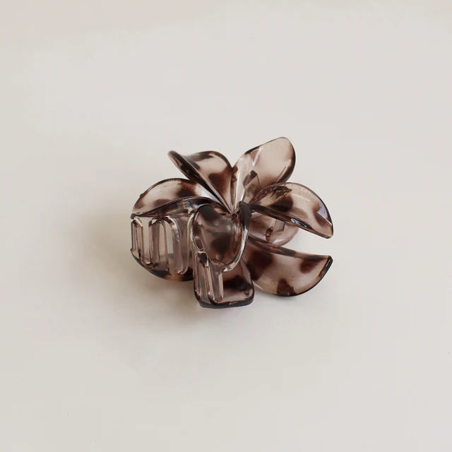 Floral Hair Clip - Chocolate