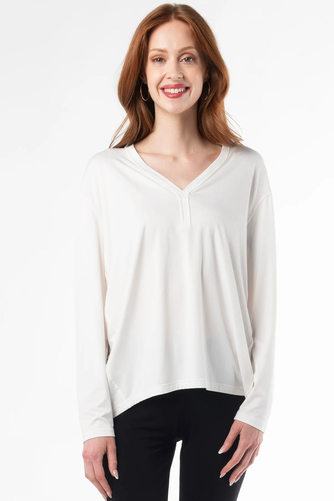 Mila Long Sleeve V-Neck - Vanilla