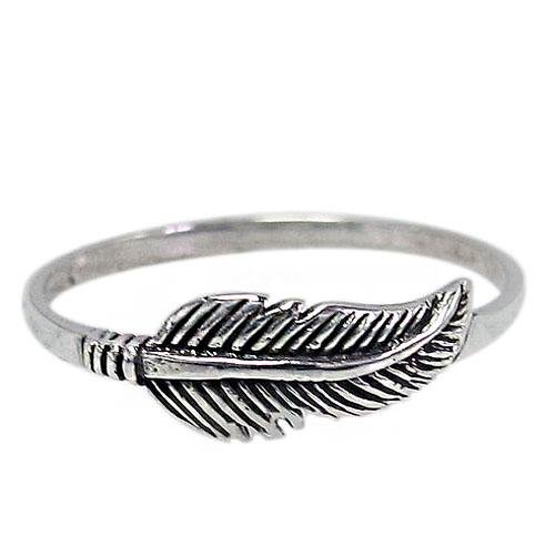 Silver Feather Stacking Ring