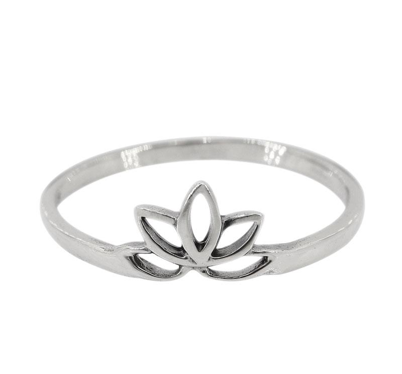 Silver Lotus Stacking Ring