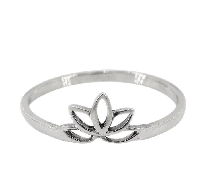 Silver Lotus Stacking Ring