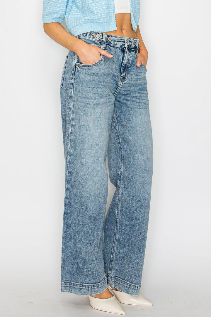 Adjustable Waist Baggy Jeans