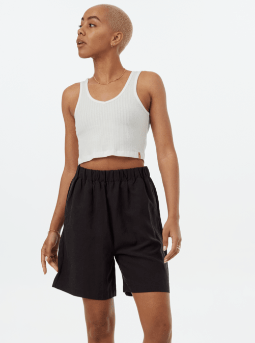 Linen City Shorts- Black