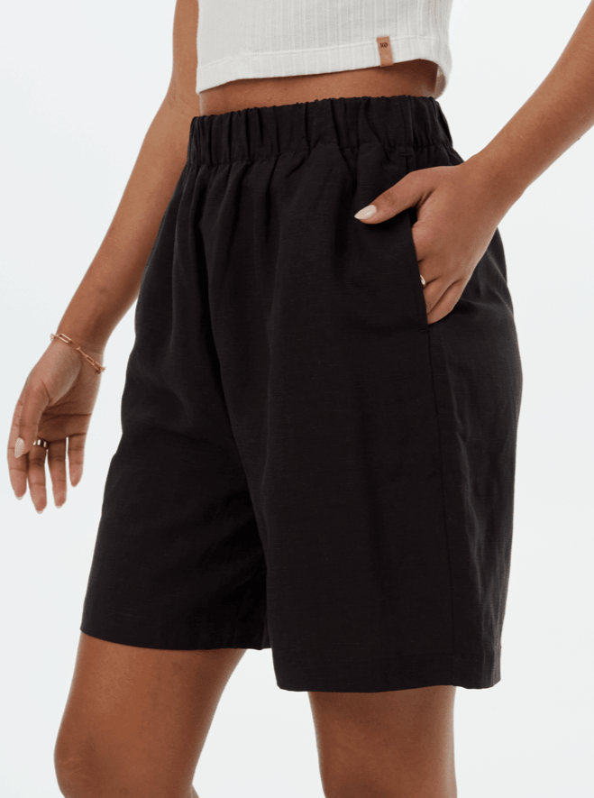 Linen City Shorts- Black