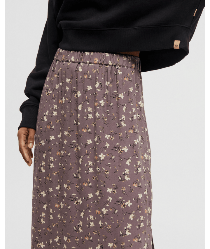 Eco Woven Crepe Skirt- Elkwood/Blossom