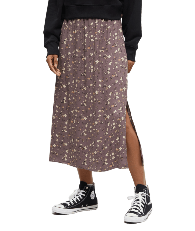 Eco Woven Crepe Skirt- Elkwood/Blossom