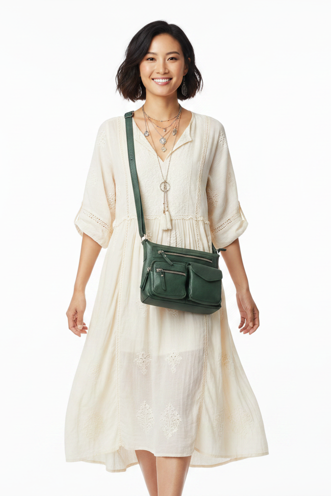 Mila Crossbody Bag: Green