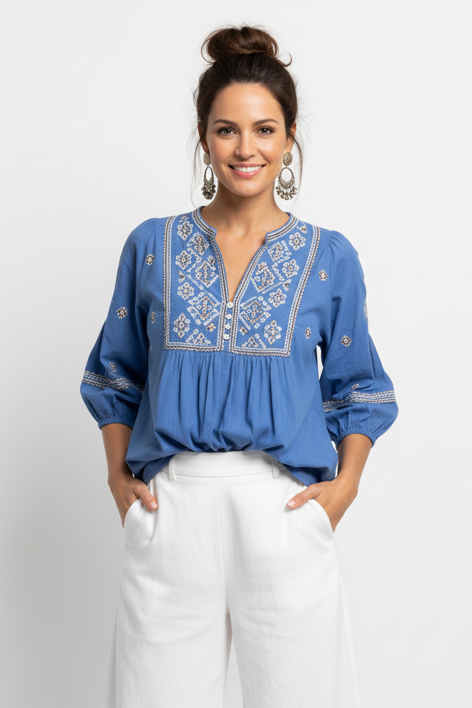 Morocco Blouse- Blue