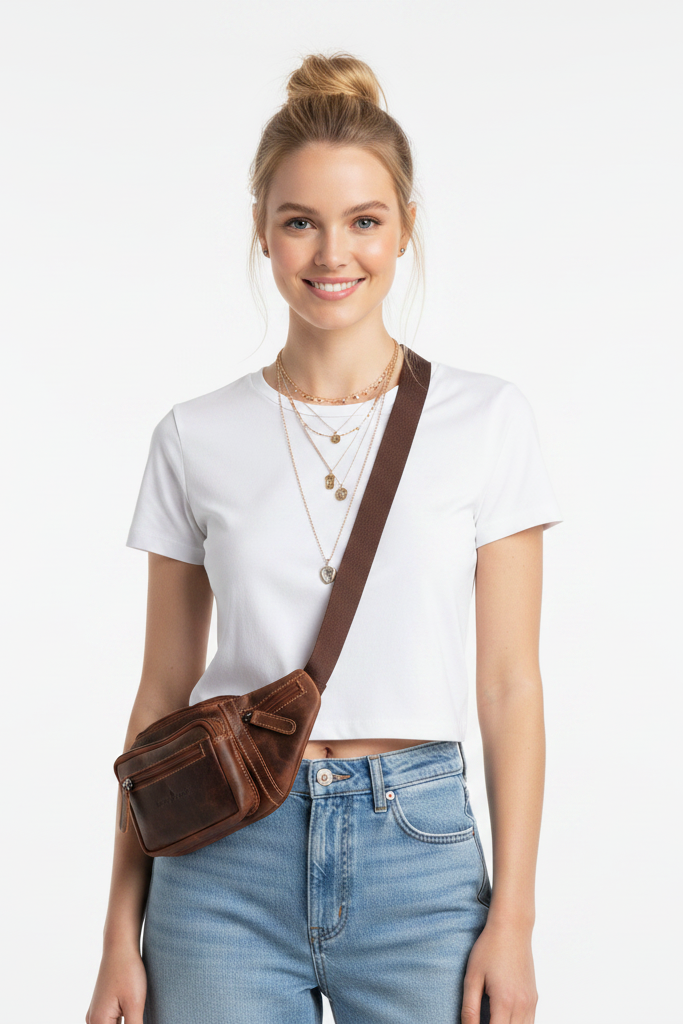 Leather Waist Pack: Sandal