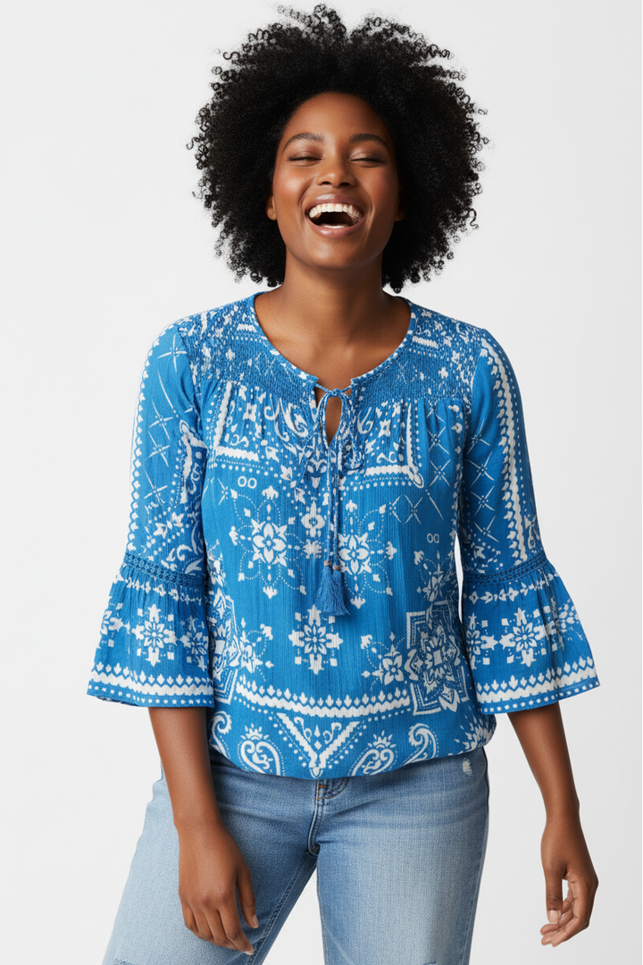 Bandana Blouse: Blue