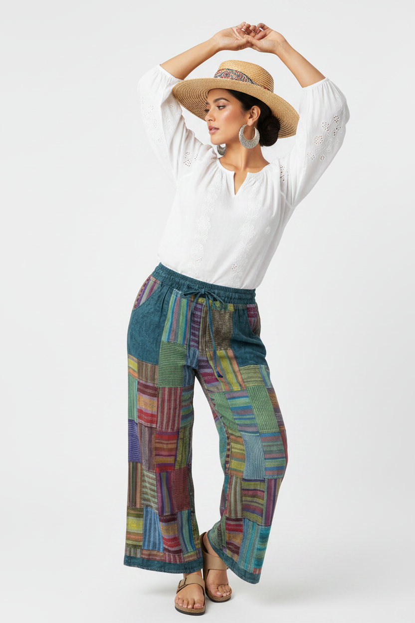 Patwork Pants - Teal