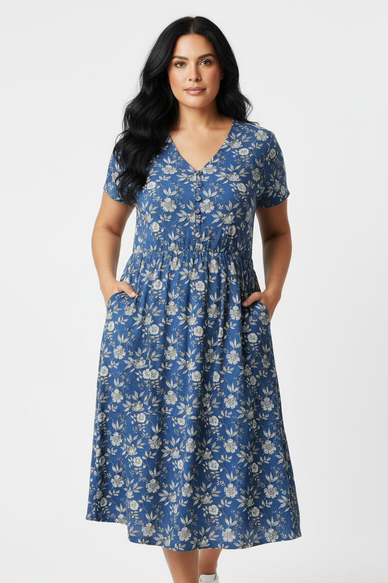 Sunita Dress- Blue Floral