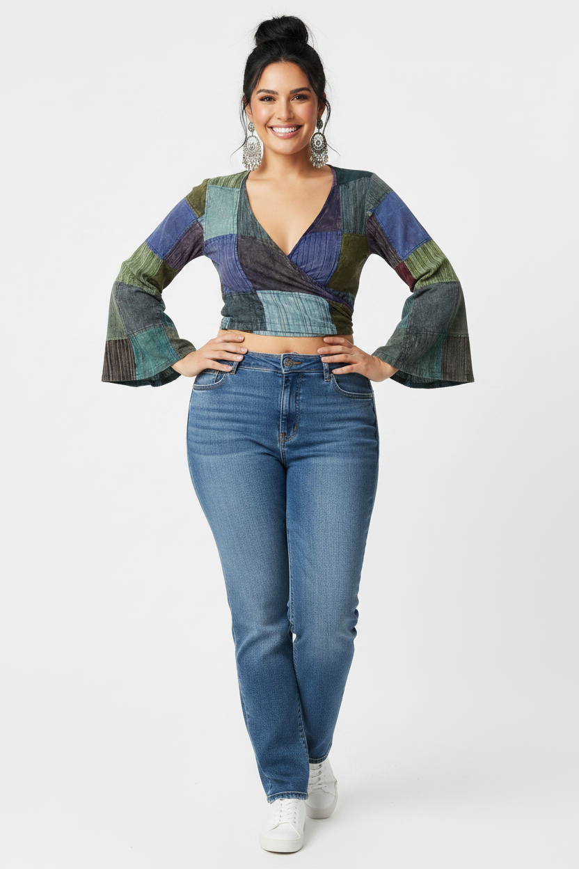 Patchwork Wrap Top