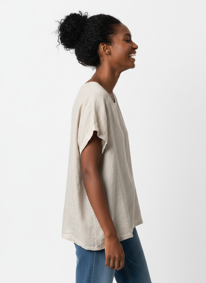 Classic Linen top: Beige