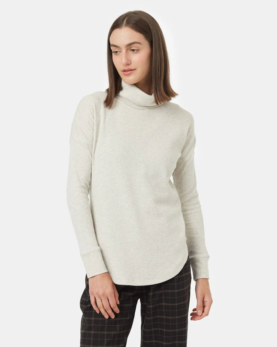 TreeWaffle Turtleneck - Vintage White Heather