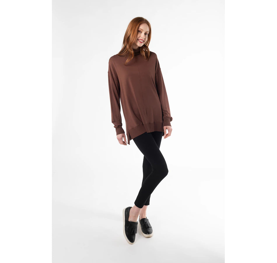 Zia Turtleneck Top - Cocoa