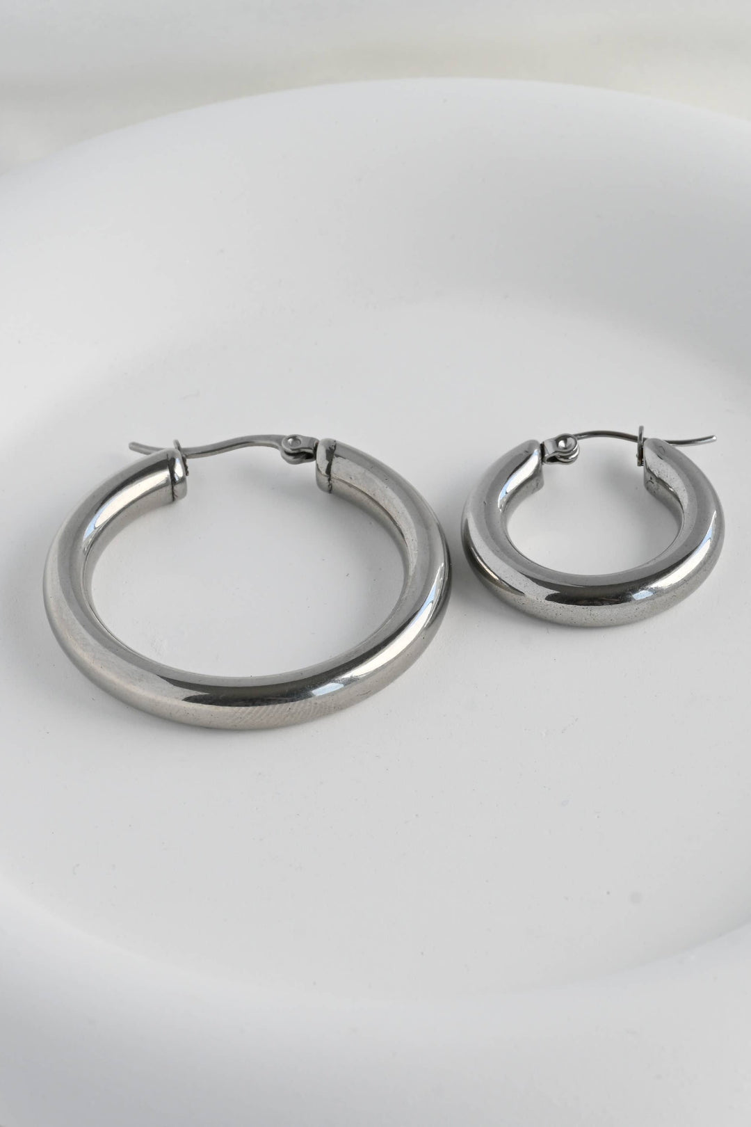 Silver Tunnel Hoops - 30 mm