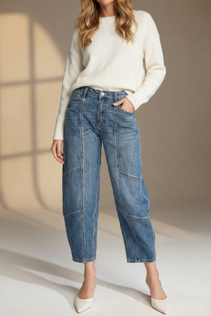 Relaxed Barrel Jeans- Dark