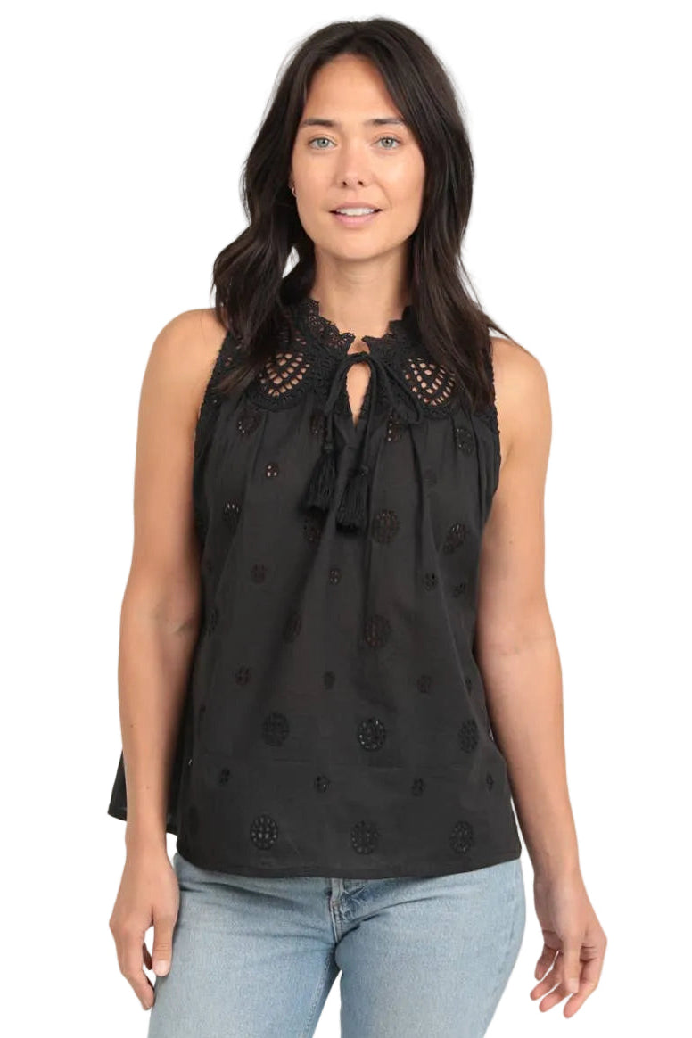 Lace Tank Top - Black