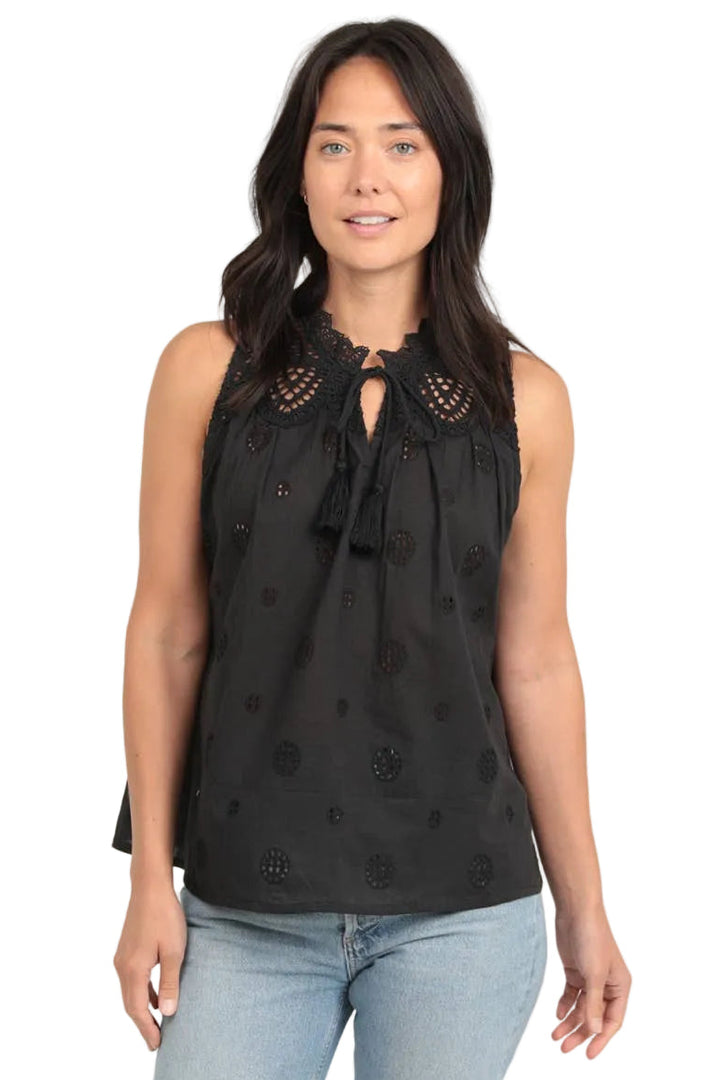 Lace Tank Top - Black