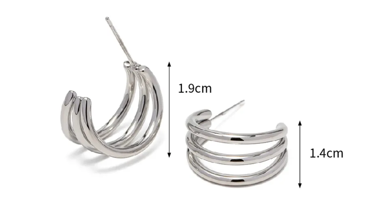 Lidia Triple Tube Hoop Earring